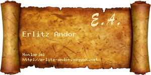 Erlitz Andor névjegykártya