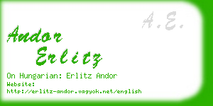 andor erlitz business card